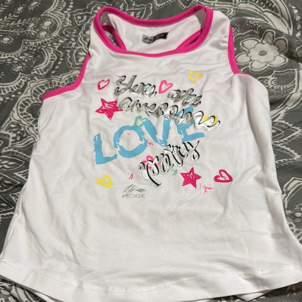 Kids' White and Pink Tank Top